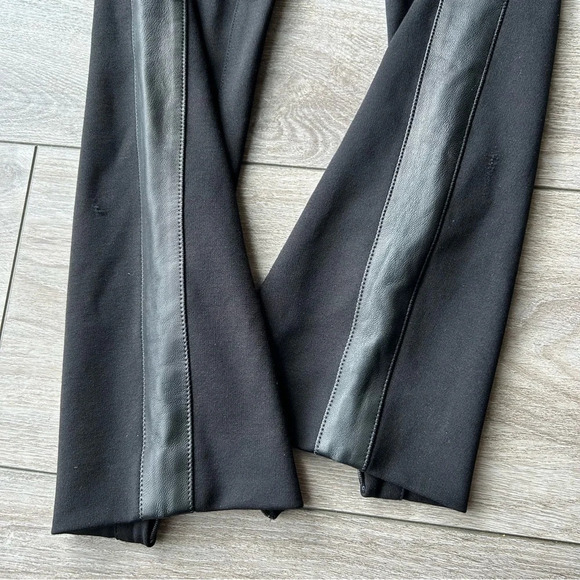 ELIE TAHARI Slim Ponte Pants  With Lamb Leather Trim on Sides - Picture 5 of 13